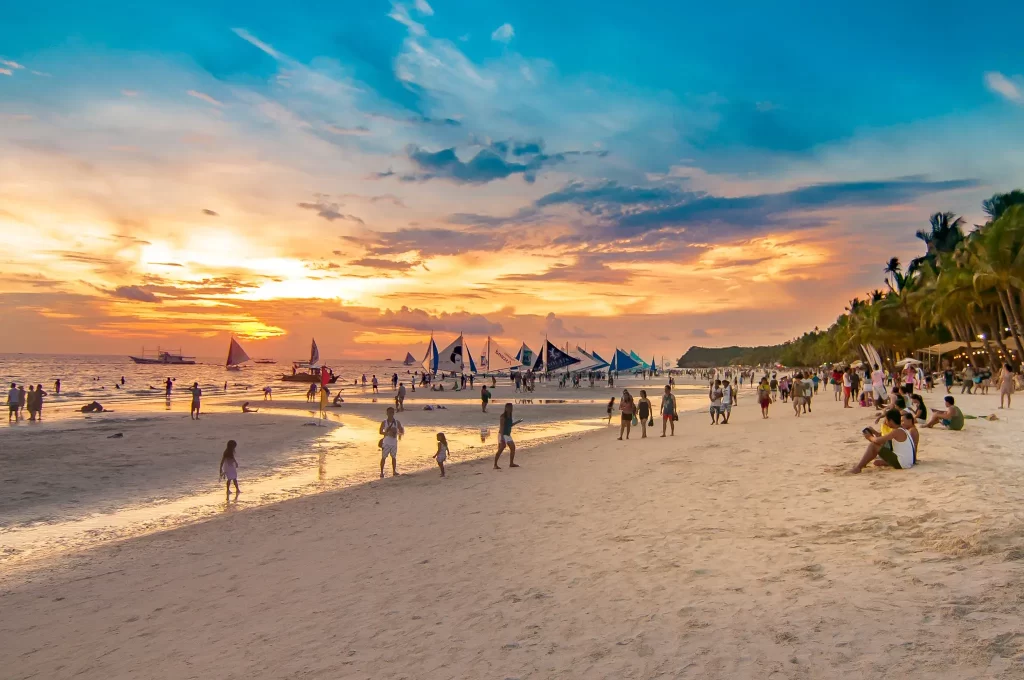 Sunset over White Beach, Boracay